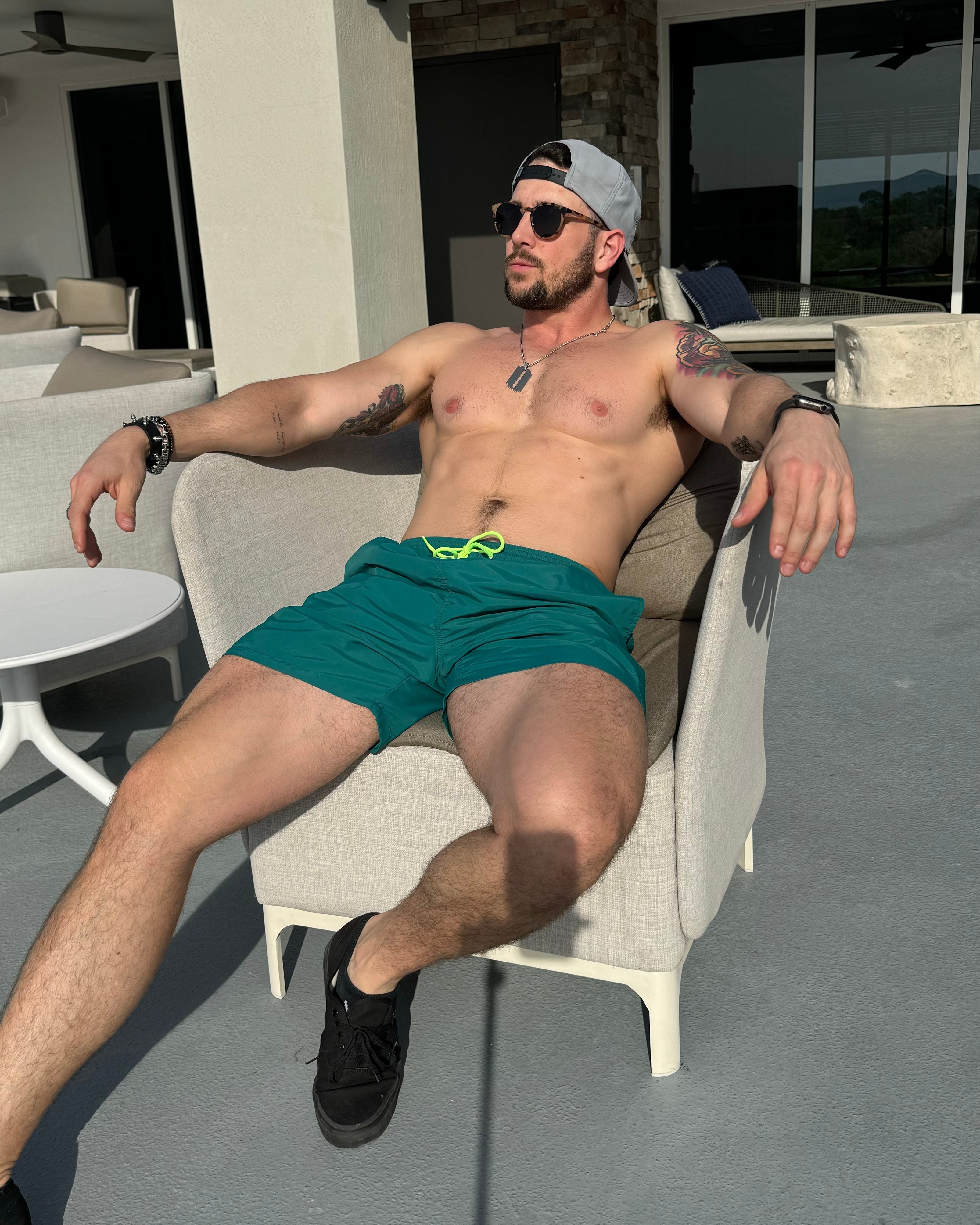 SILKWORLD Men's Beach Shorts Mesh lining Swimming Trunks Quick-dry with Pockets