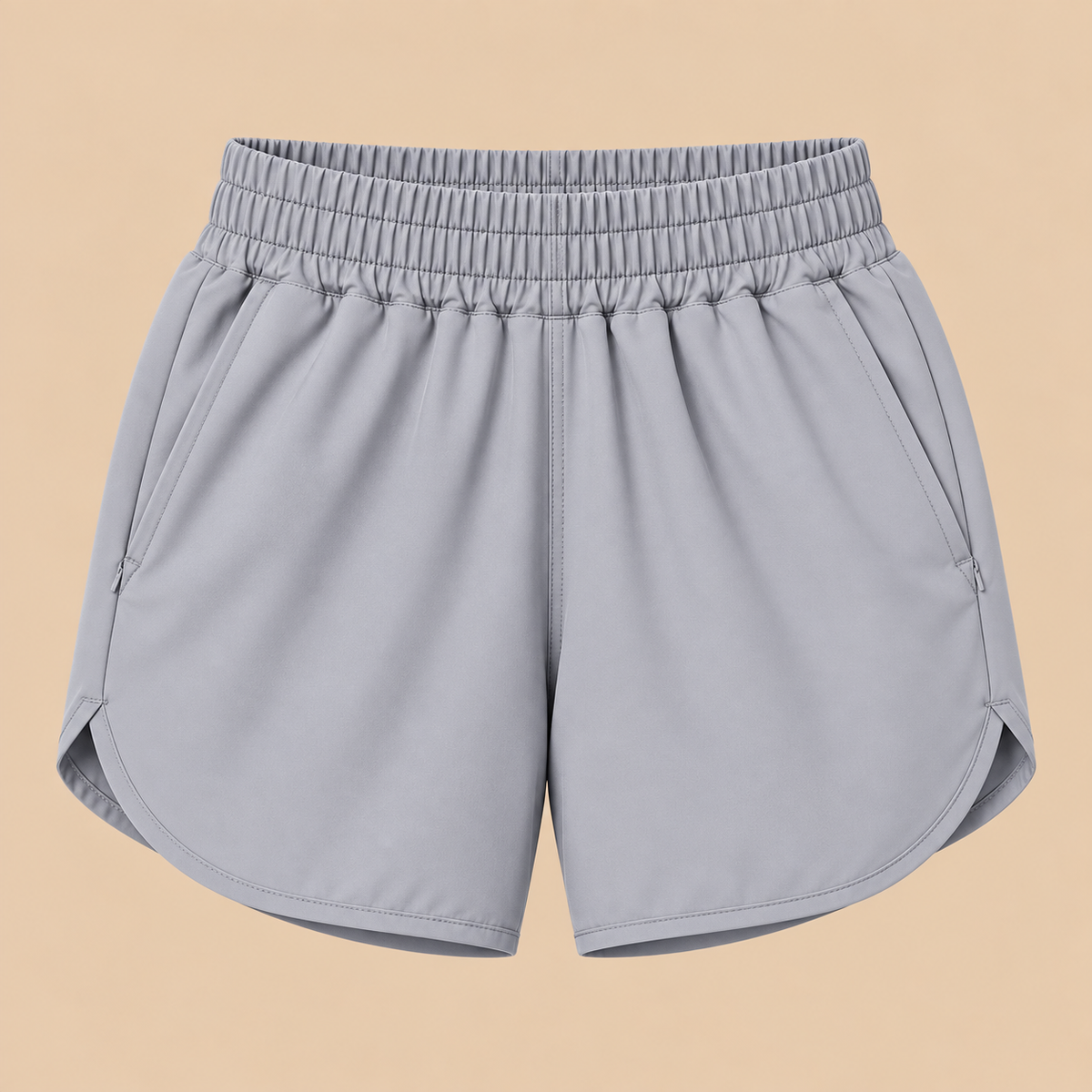 SILKWORLD Women's Running Shorts Hight Waist 5" Summer Athletic Gym Workout Fashion Short with Liner and Zipper Pockets