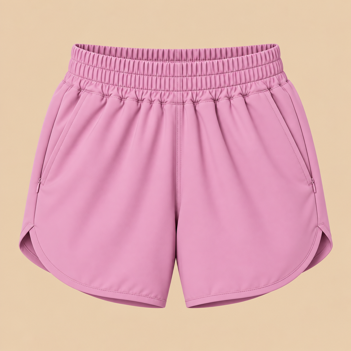 SILKWORLD Women's Running Shorts Hight Waist 5" Summer Athletic Gym Workout Fashion Short with Liner and Zipper Pockets