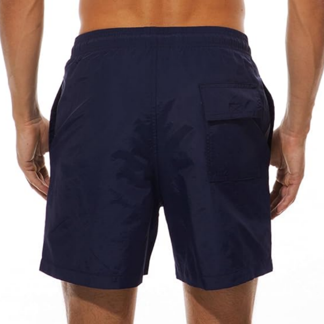 SILKWORLD Men's Beach Shorts Mesh lining Swimming Trunks Quick-dry with Pockets