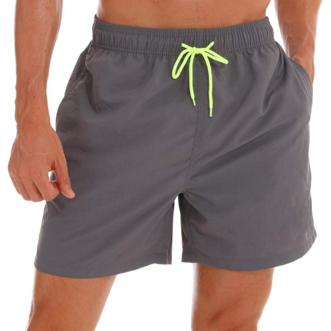 SILKWORLD Men's Beach Shorts Mesh lining Swimming Trunks Quick-dry with Pockets