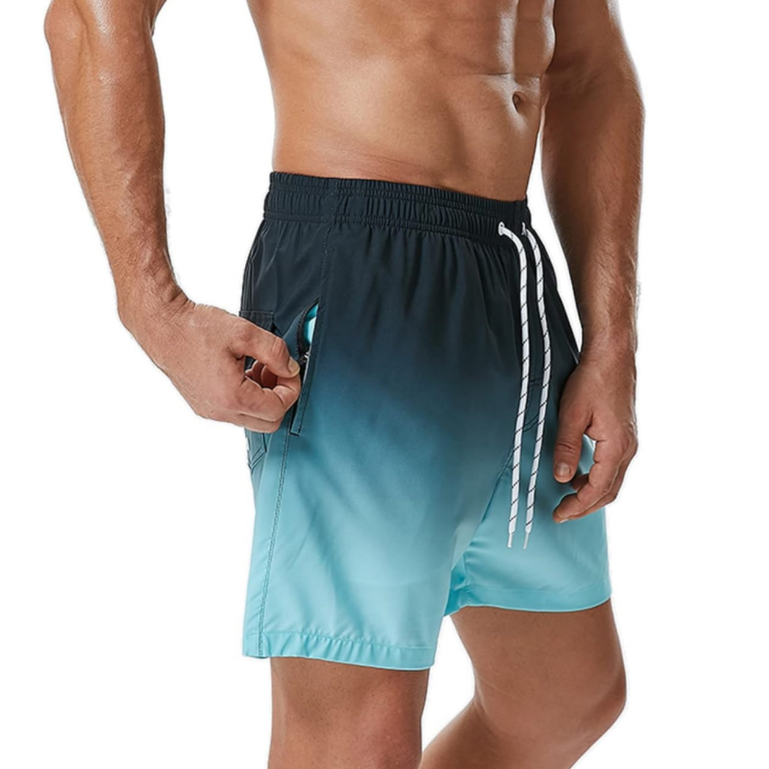 SILKWORLD Men's Swimming Trunks with Compression Liner Quick Dry Swim Shorts