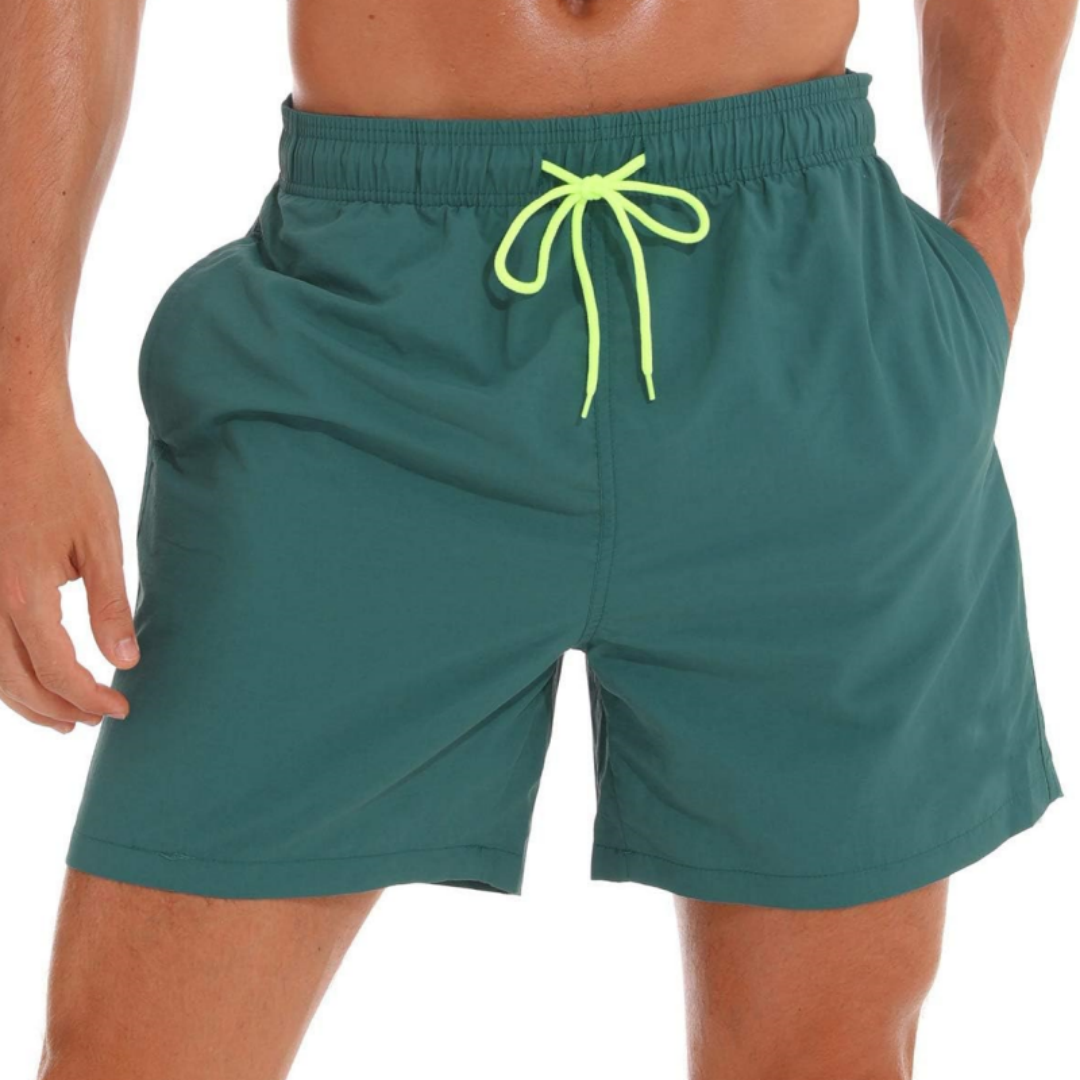SILKWORLD Men's Beach Shorts Mesh lining Swimming Trunks Quick-dry with Pockets
