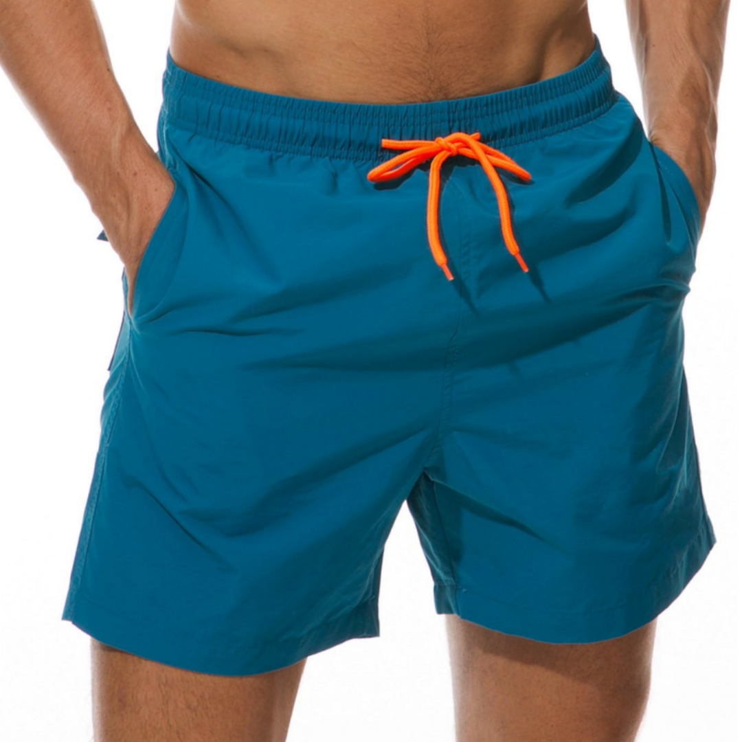 SILKWORLD Men's Beach Shorts Mesh lining Swimming Trunks Quick-dry with Pockets