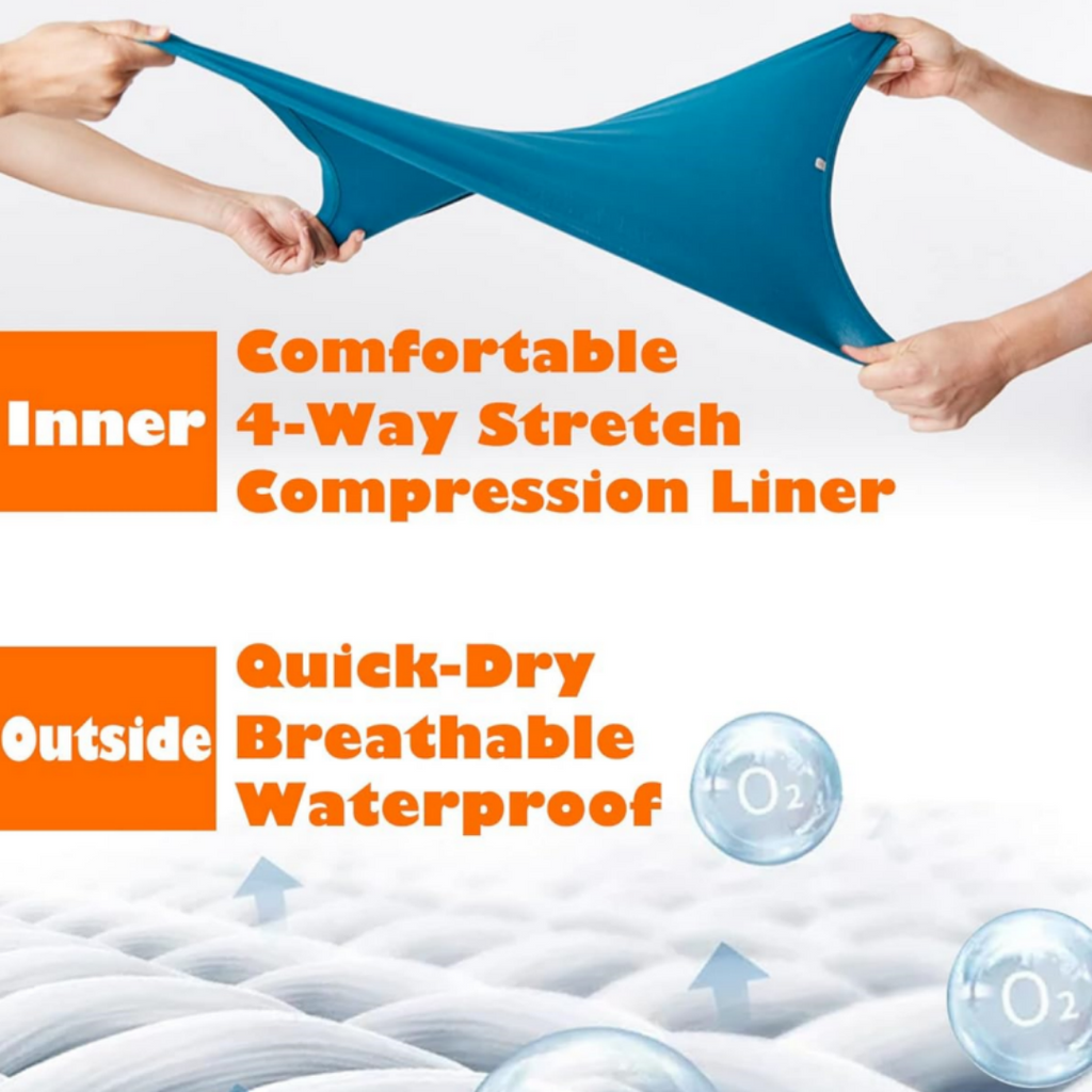 SILKWORLD Men's Swimming Trunks with Compression Liner Quick Dry Swim Shorts