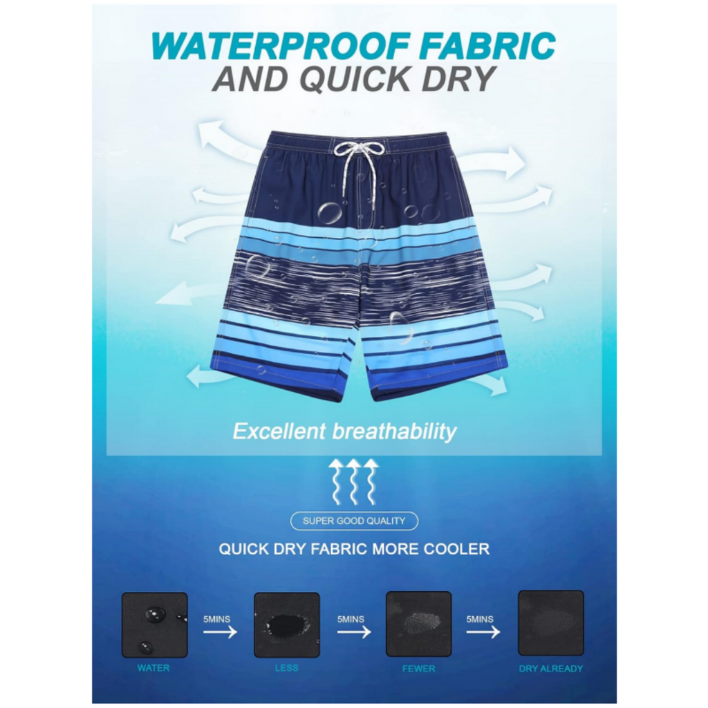 SILKWORLD Men's Swim Trunks with Compression Liner 2 in 1 Quick Dry Bathing Suit