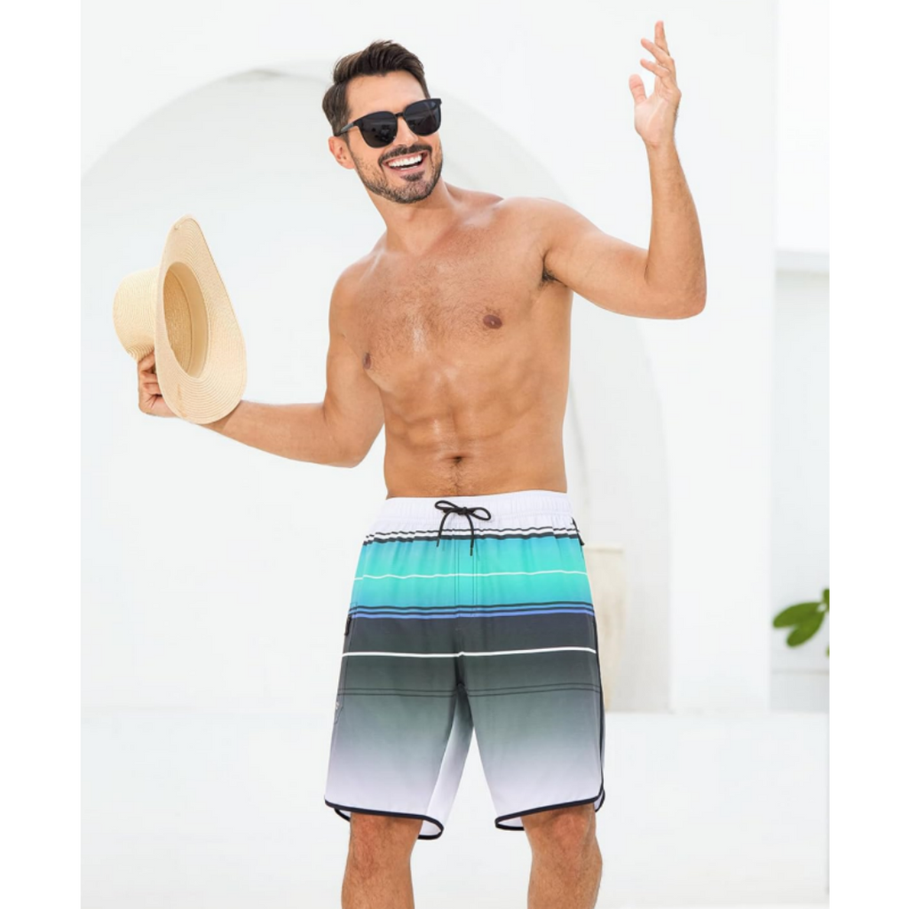 SILKWORLD Men's Swim Trunks with Compression Liner 9 Inch Suit 2 in 1 with Pockets