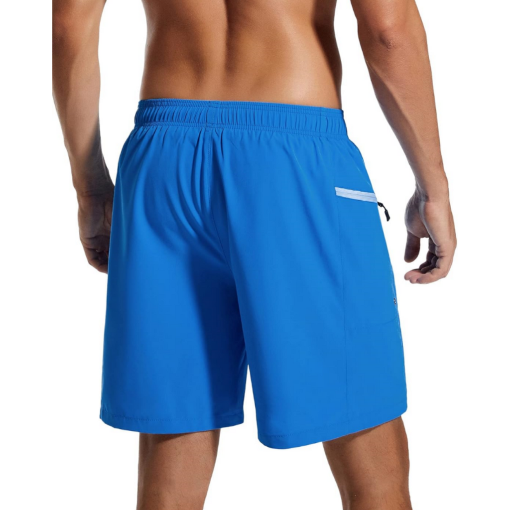 SILKWORLD Men's Swim Trunks with Compression Liner 7 Inch Quick-Dry Bathing Suit