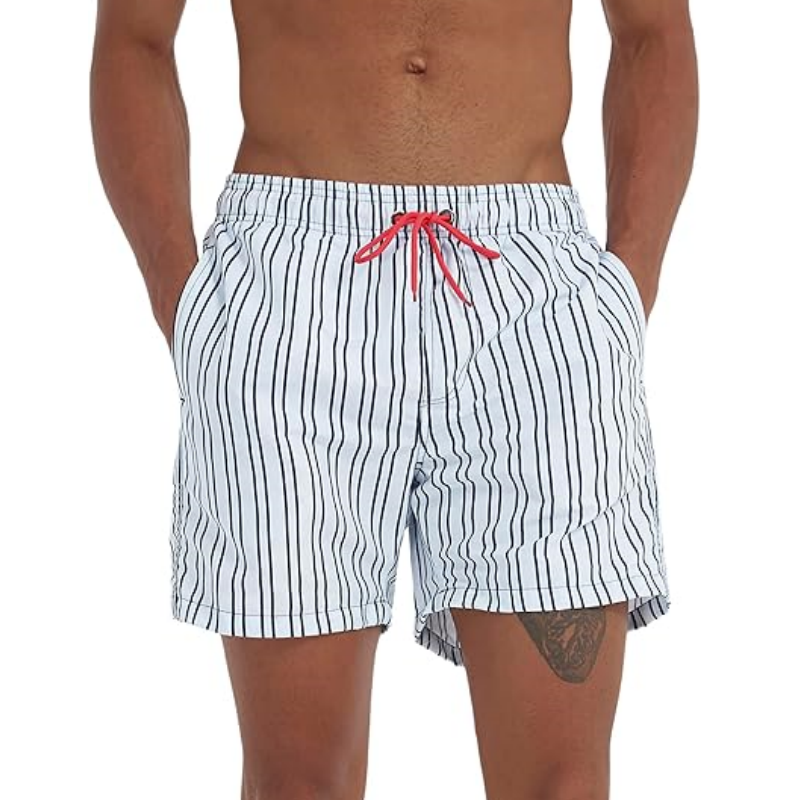 SILKWORLD Men's Hawaiian Beach Shorts Quick Dry Swimming Trunks