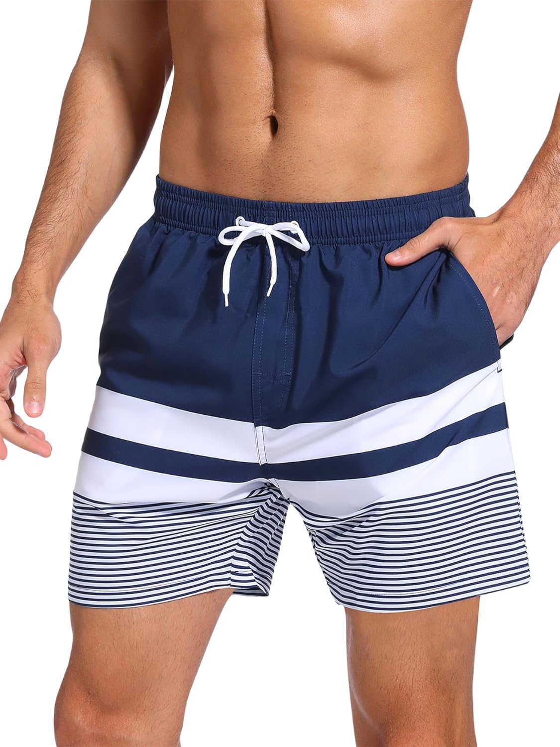 SILKWORLD Men's Hawaiian Beach Shorts Quick Dry Swimming Trunks