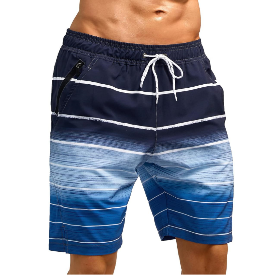 SILKWORLD Men's Swim Trunks with Compression Liner Quick Dry Bathing Suit
