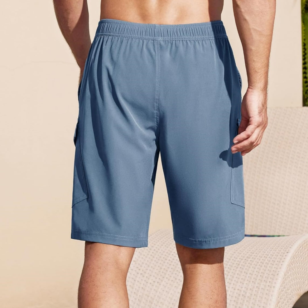 SILKWORLD Men's Swim Trunks with Compression Liner Bathing Suits Quick-Dry