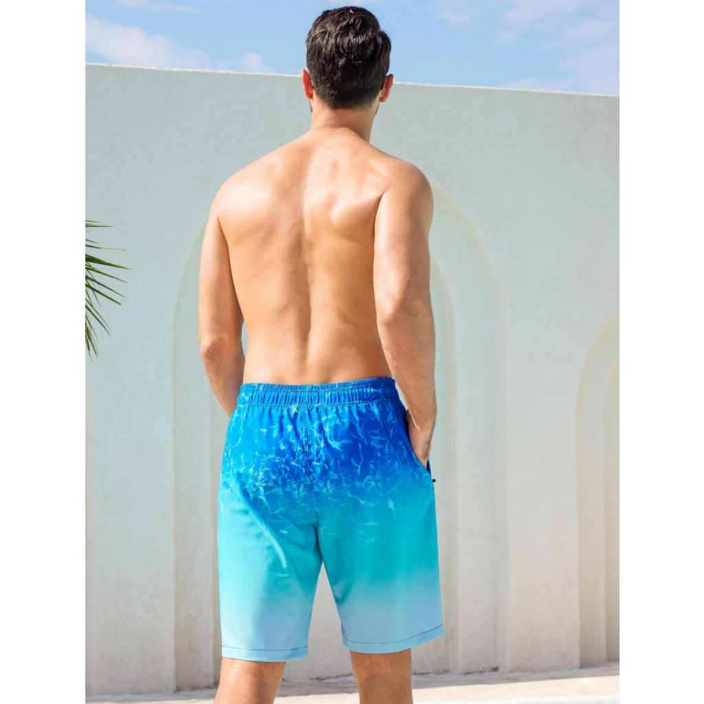 SILKWORLD Men's Swimming Trunks with Compression Liner 2 in 1 Quick-Dry