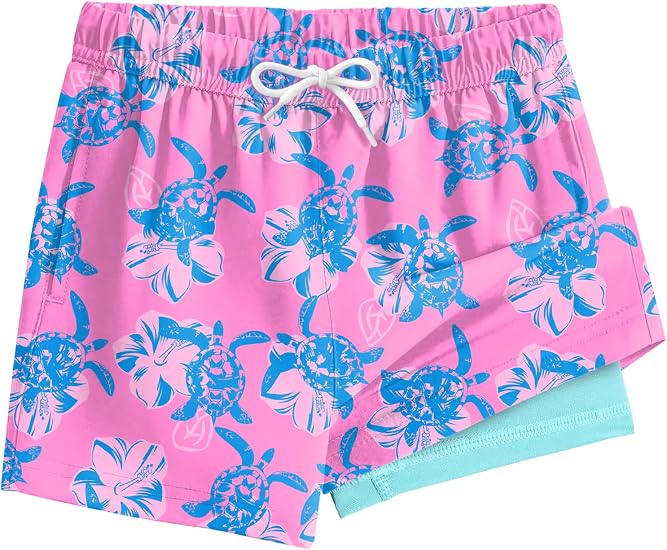 SILKWORLD Boys Swim Trunks with Compression Liner Quick Dry Bathing Suits