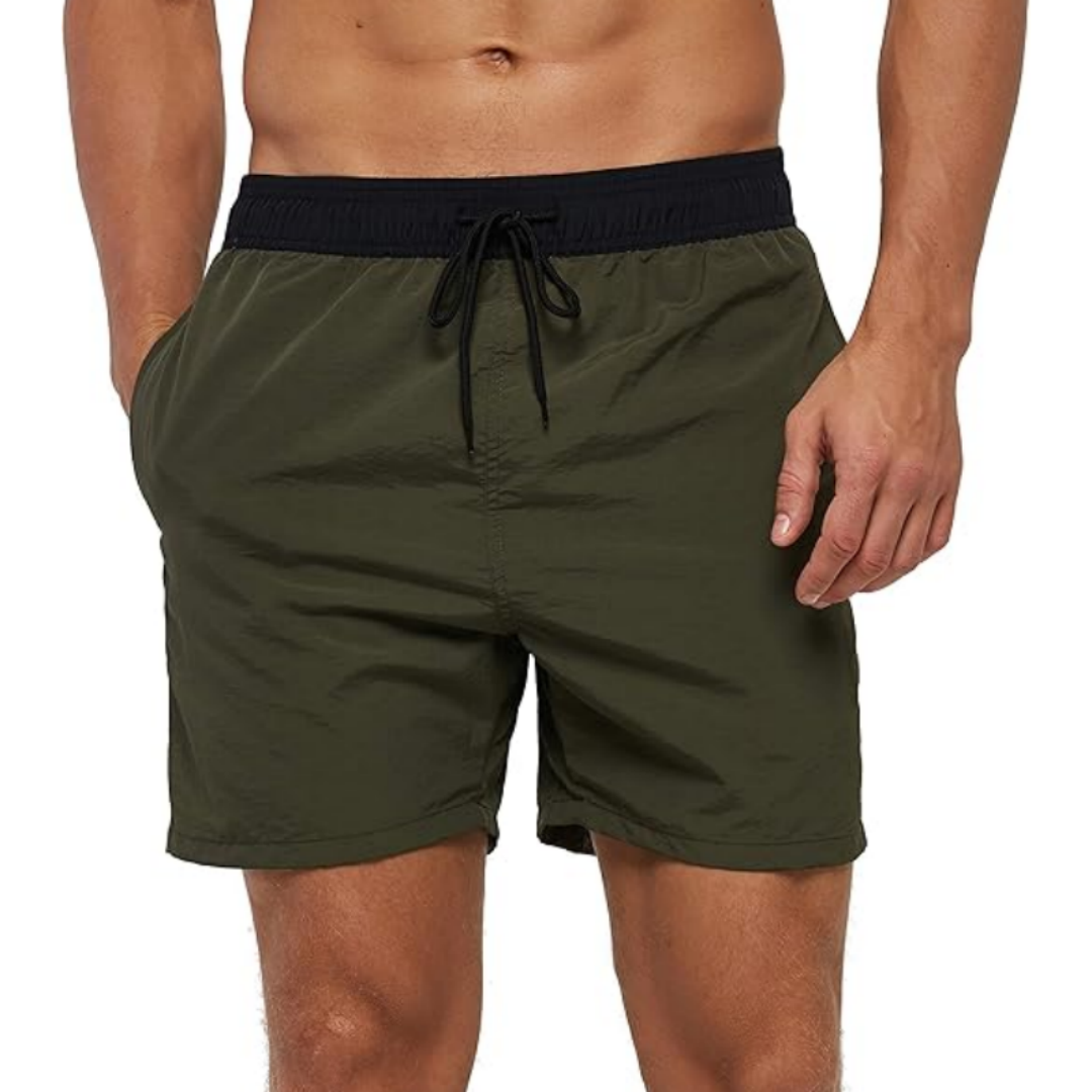 SILKWORLD Men's Beach Shorts Mesh lining Swimming Trunks Quick-dry with Pockets