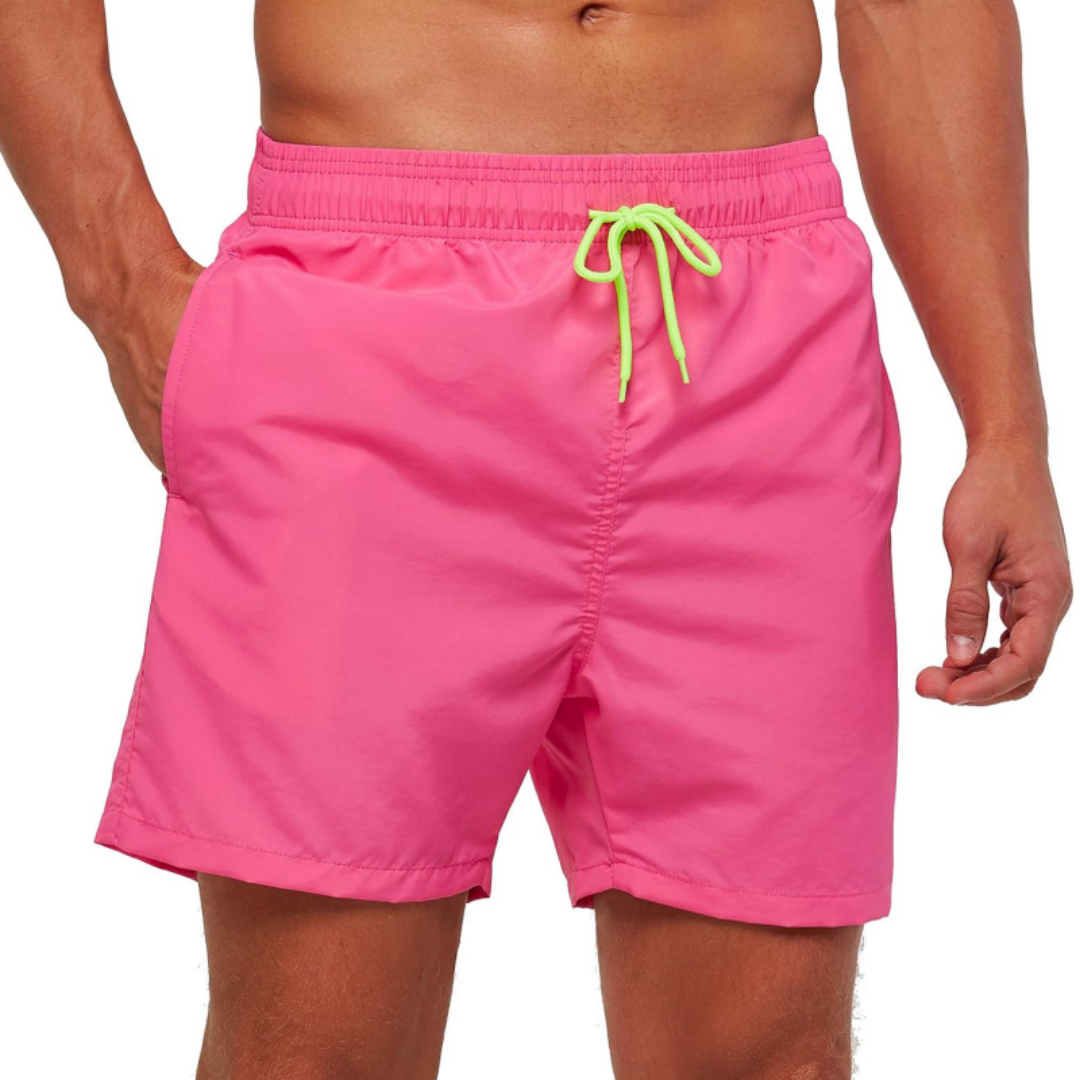 SILKWORLD Men's Beach Shorts Mesh lining Swimming Trunks Quick-dry with Pockets