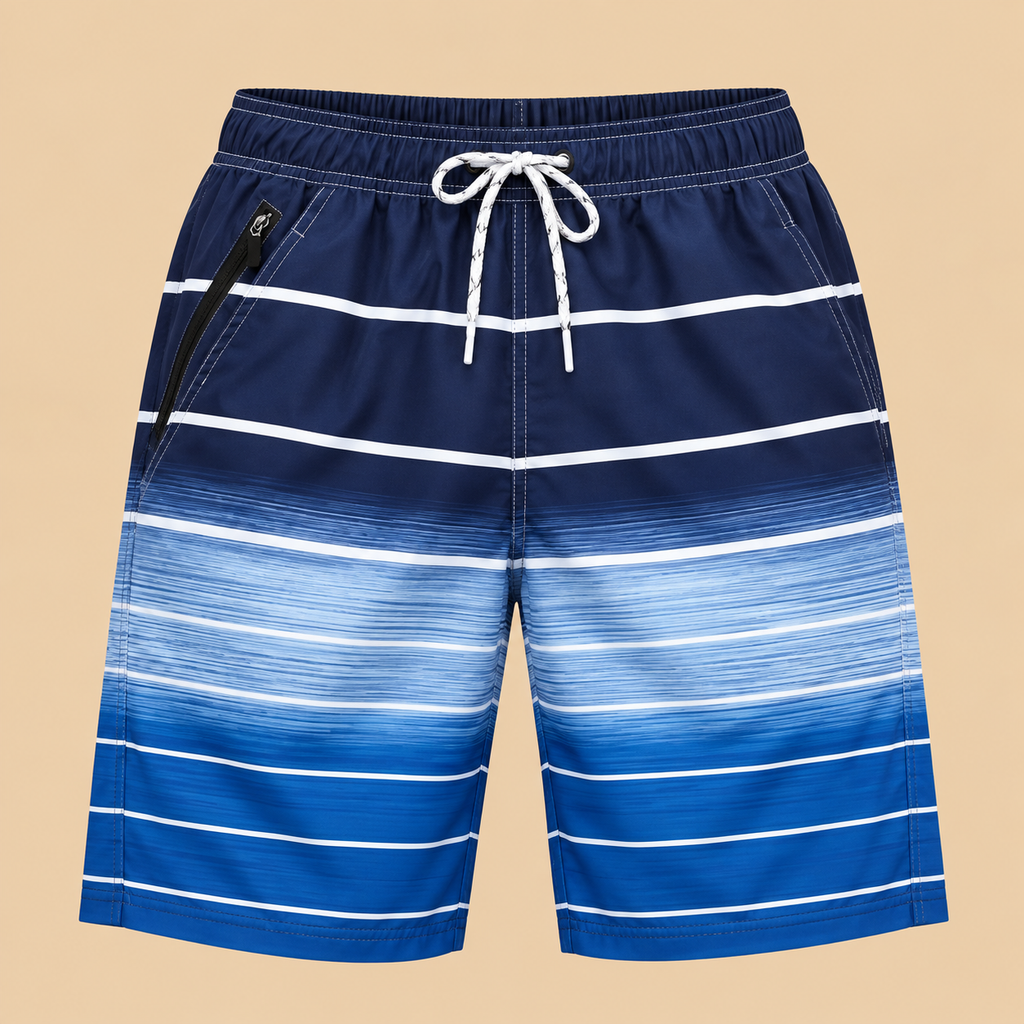 SILKWORLD Men's Swim Trunks with Compression Liner Quick Dry Bathing Suit