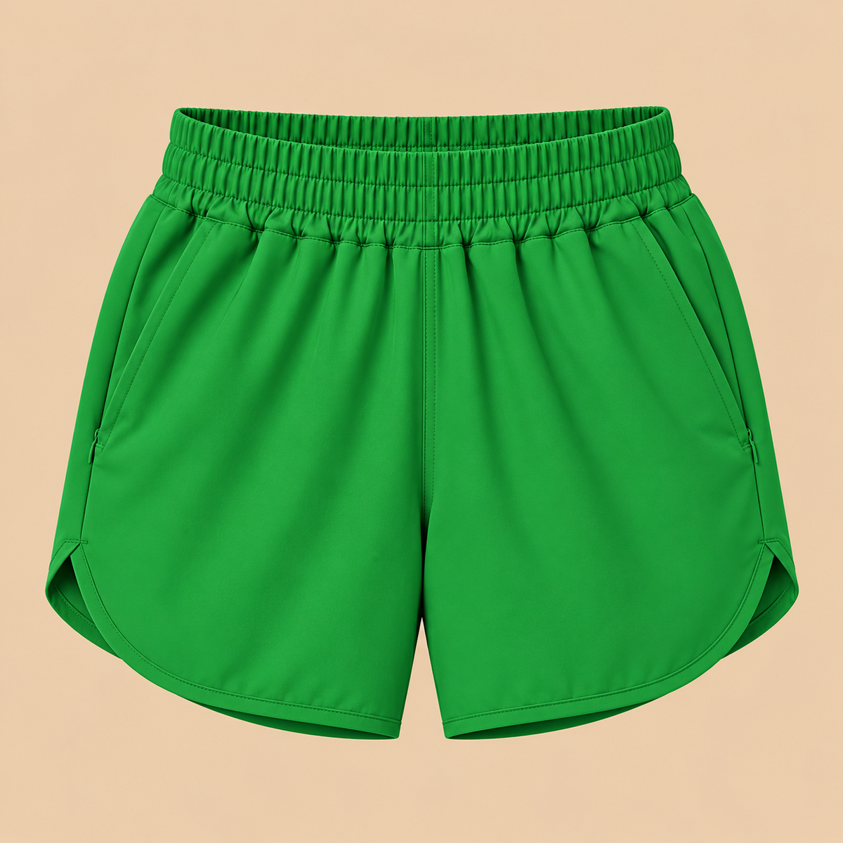 SILKWORLD Women's Running Shorts Hight Waist 5" Summer Athletic Gym Workout Fashion Short with Liner and Zipper Pockets